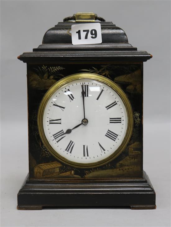 A chinoiserie lacquered mantel clock